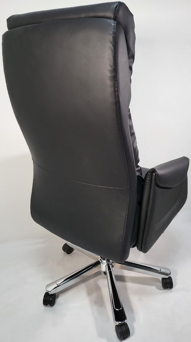Black Leather Soft Padded Office Chair - HB-210A